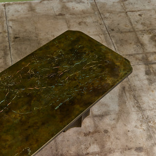 Philip & Kelvin Laverne Acid Etched Bronze "Michelangelo" Coffee Table