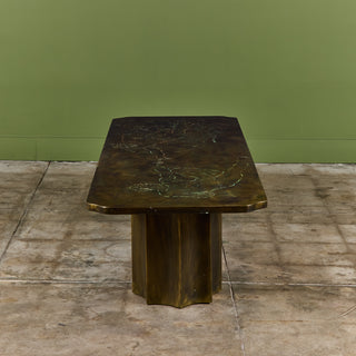 Philip & Kelvin Laverne Acid Etched Bronze "Michelangelo" Coffee Table