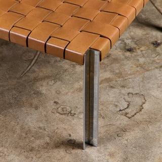 Erwine & Estelle Laverne Woven Leather Bench for Laverne