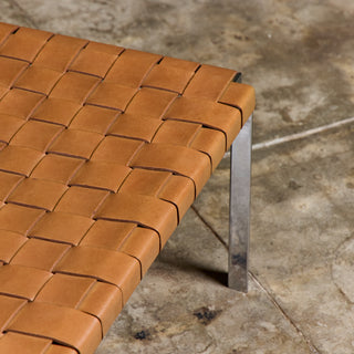 Erwine & Estelle Laverne Woven Leather Bench for Laverne