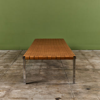Erwine & Estelle Laverne Woven Leather Bench for Laverne