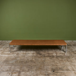 Erwine & Estelle Laverne Woven Leather Bench for Laverne