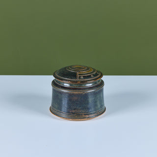 Studio Ceramic Glazed Lidded Vessel