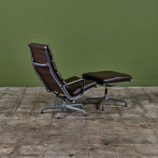 Eames Soft Pad Management Lounge Chair and Ottoman for Herman Miller