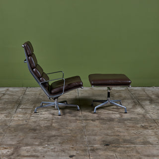 Eames Soft Pad Management Lounge Chair and Ottoman for Herman Miller