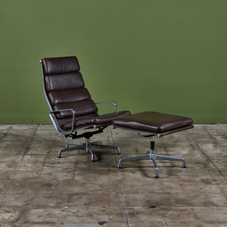 Eames Soft Pad Management Lounge Chair and Ottoman for Herman Miller