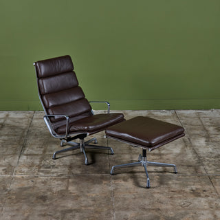 Eames Soft Pad Management Lounge Chair and Ottoman for Herman Miller