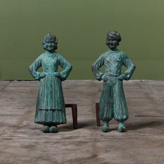 Pair of Dutch Boy & Girl Andirons