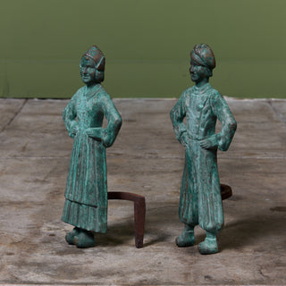 Pair of Dutch Boy & Girl Andirons