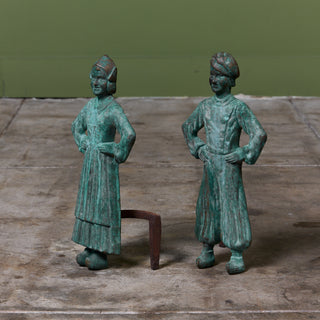 Pair of Dutch Boy & Girl Andirons