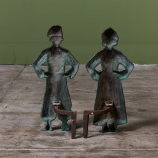 Pair of Dutch Boy & Girl Andirons