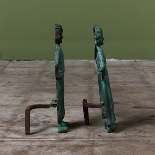 Pair of Dutch Boy & Girl Andirons