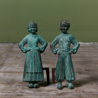 Pair of Dutch Boy & Girl Andirons