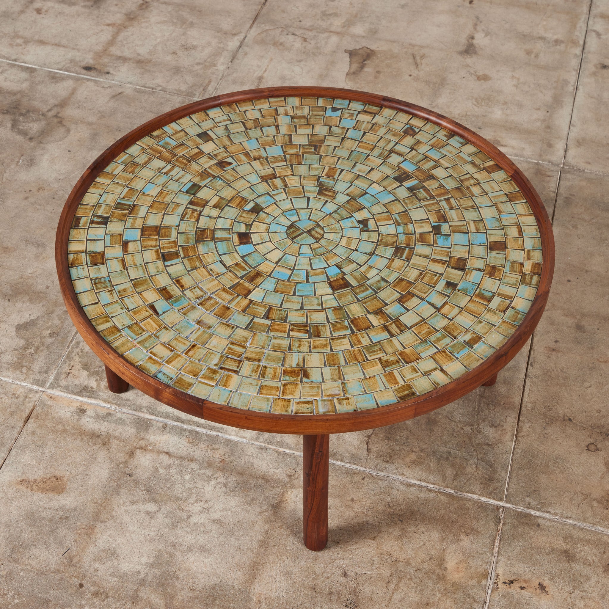 ON HOLD ** Gordon & Jane Martz Round Mosaic Tile Coffee Table