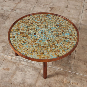 ON HOLD ** Gordon & Jane Martz Round Mosaic Tile Coffee Table