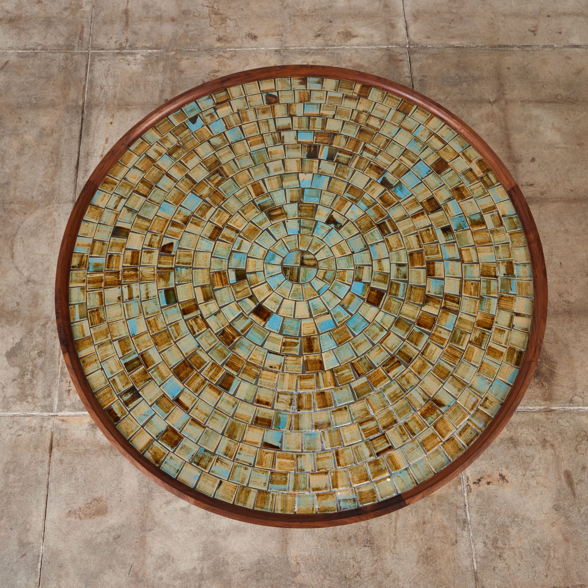 ON HOLD ** Gordon & Jane Martz Round Mosaic Tile Coffee Table