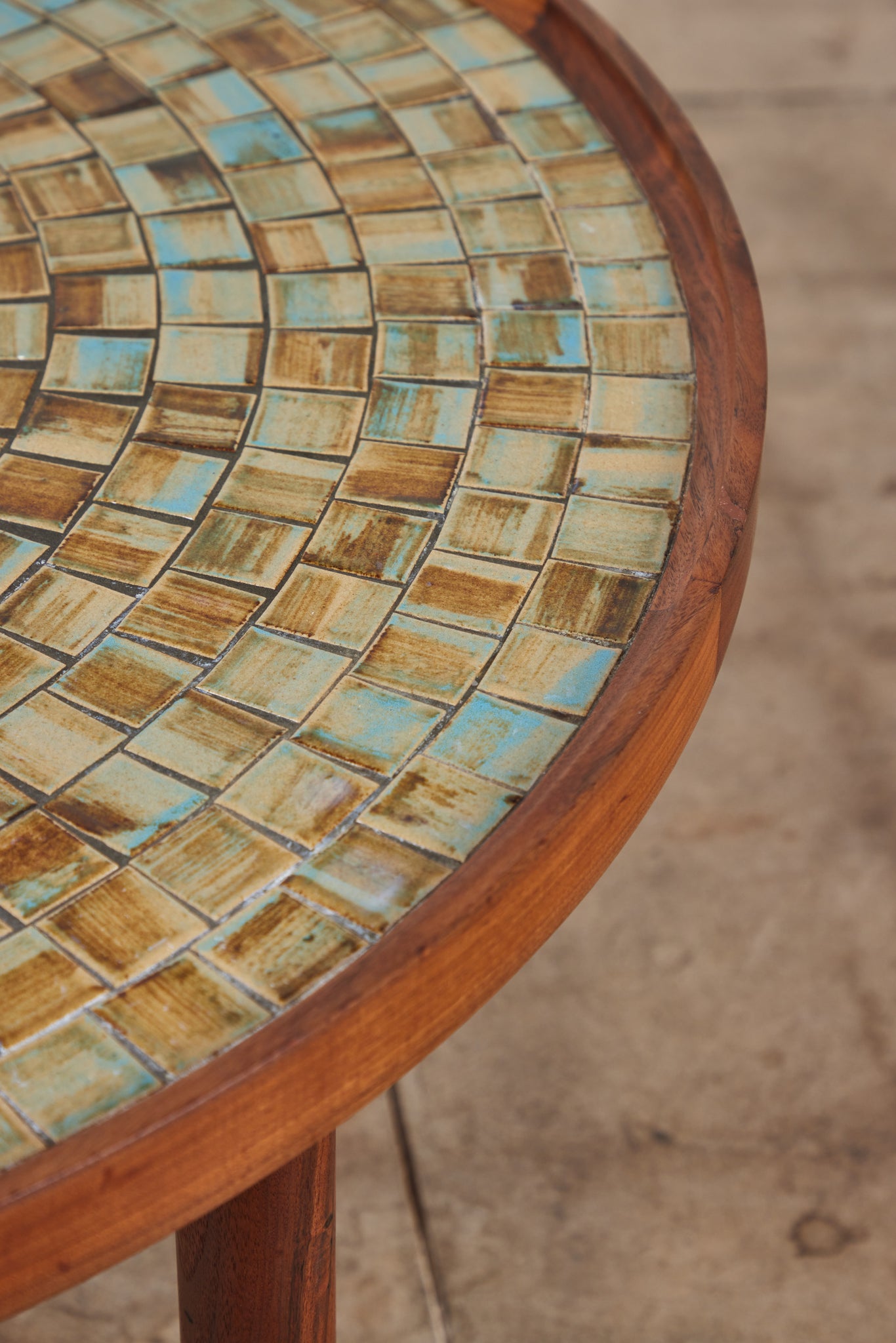 ON HOLD ** Gordon & Jane Martz Round Mosaic Tile Coffee Table