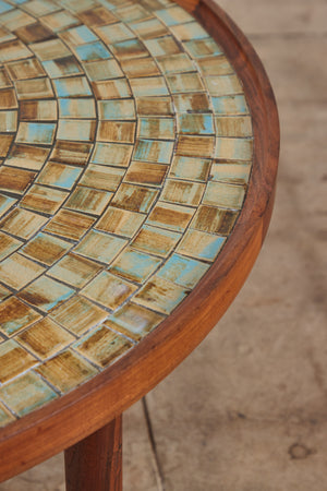 ON HOLD ** Gordon & Jane Martz Round Mosaic Tile Coffee Table