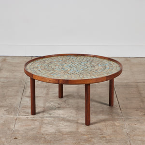 ON HOLD ** Gordon & Jane Martz Round Mosaic Tile Coffee Table