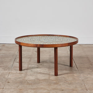 ON HOLD ** Gordon & Jane Martz Round Mosaic Tile Coffee Table