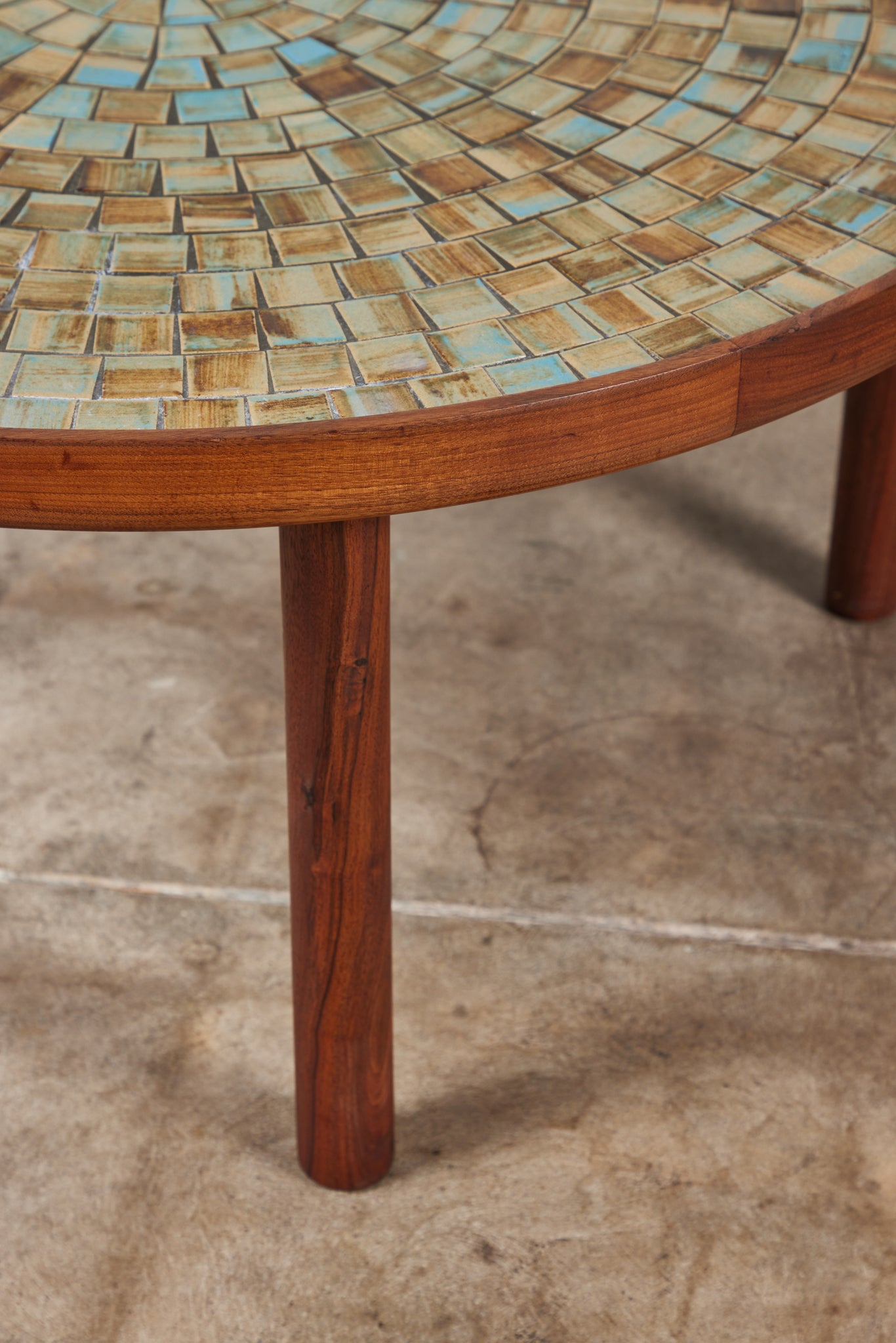 ON HOLD ** Gordon & Jane Martz Round Mosaic Tile Coffee Table