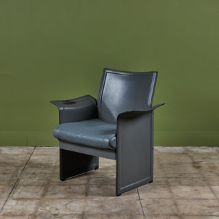 ON HOLD ** Matteo Grassi Gray Leather Lounge Chair