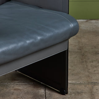 ON HOLD ** Matteo Grassi Gray Leather Lounge Chair