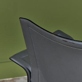 ON HOLD ** Matteo Grassi Gray Leather Lounge Chair