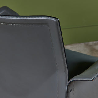 ON HOLD ** Matteo Grassi Gray Leather Lounge Chair