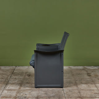 ON HOLD ** Matteo Grassi Gray Leather Lounge Chair