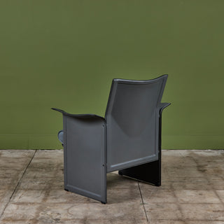 ON HOLD ** Matteo Grassi Gray Leather Lounge Chair