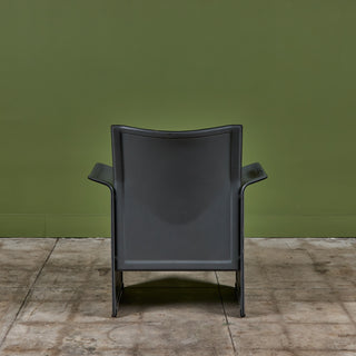 ON HOLD ** Matteo Grassi Gray Leather Lounge Chair