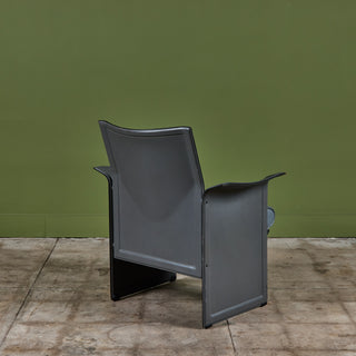 ON HOLD ** Matteo Grassi Gray Leather Lounge Chair