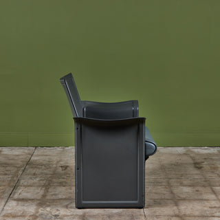 ON HOLD ** Matteo Grassi Gray Leather Lounge Chair