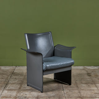 ON HOLD ** Matteo Grassi Gray Leather Lounge Chair