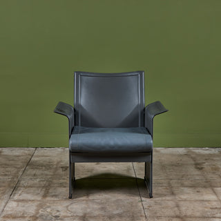 ON HOLD ** Matteo Grassi Gray Leather Lounge Chair