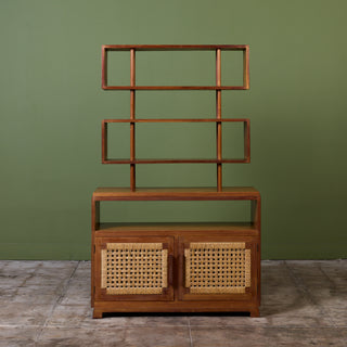 Michael van Beuren Double Sided Rattan Bookshelf