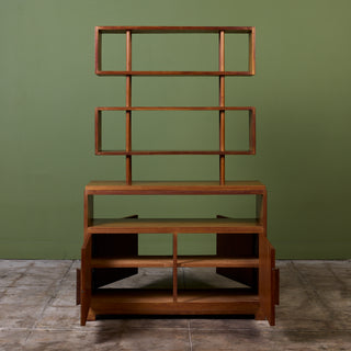 Michael van Beuren Double Sided Rattan Bookshelf