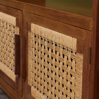 Michael van Beuren Double Sided Rattan Bookshelf