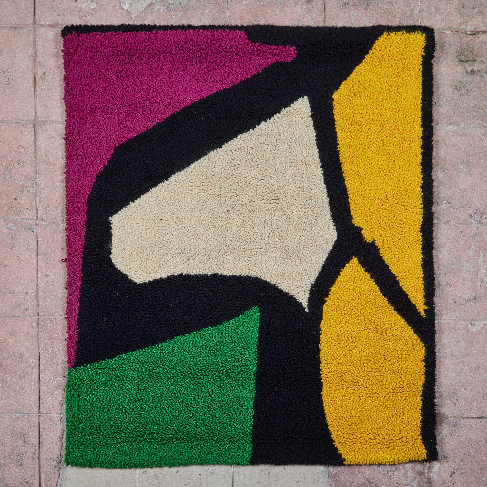Hand Knotted Color Block Wall Hanging Tapestry