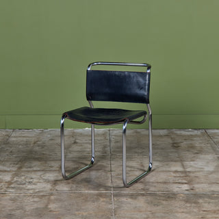 "CH66" Double-Cantilever Patinated Side Chair by Nicos Zographos