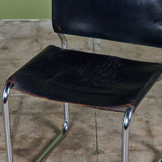 "CH66" Double-Cantilever Patinated Side Chair by Nicos Zographos