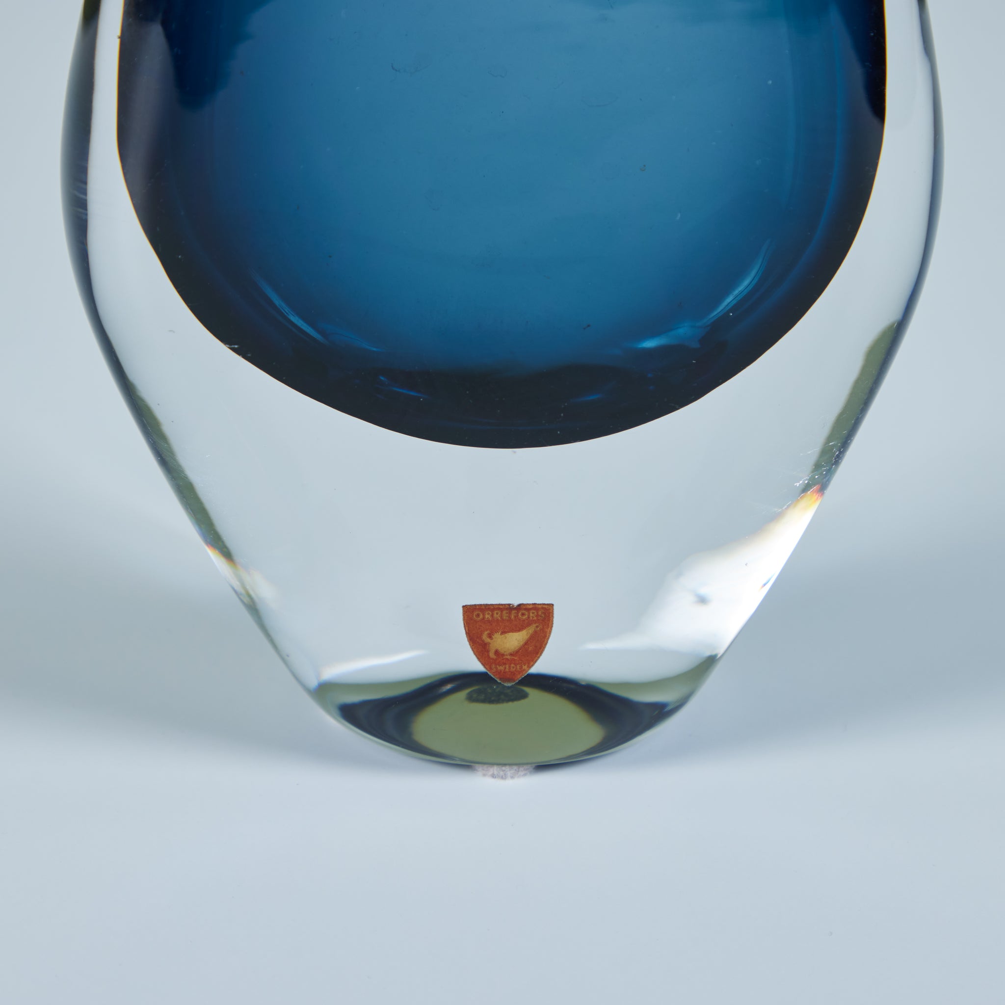 ON HOLD ** Blue Glass Vase by Nils Landberg for Orrefors