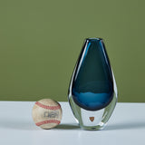 Blue Glass Vase by Nils Landberg for Orrefors