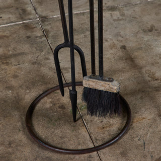 Oversized Wrought Iron Fireplace Tool Set