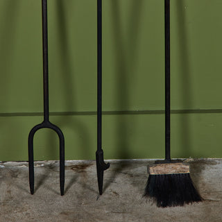 Oversized Wrought Iron Fireplace Tool Set