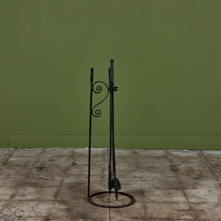 Oversized Wrought Iron Fireplace Tool Set