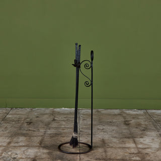 Oversized Wrought Iron Fireplace Tool Set