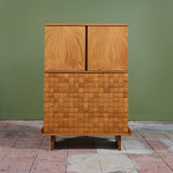 ON HOLD ** Paul Laszlo "Basket Weave" Highboy Dresser for Brown Saltman
