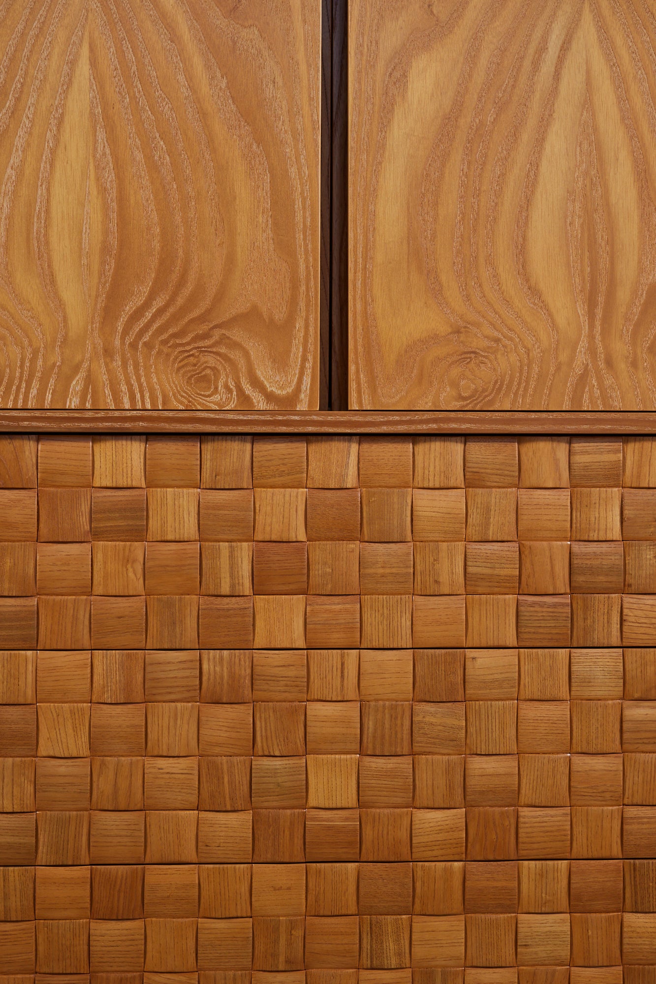 ON HOLD ** Paul Laszlo "Basket Weave" Highboy Dresser for Brown Saltman